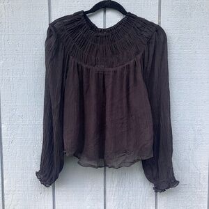 BRAND NEW J. Crew Drapey shirred top in crinkle cupro size S